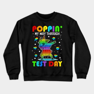 Poppin' My Way Through Test Day Pop It Square Shape Dabbing Crewneck Sweatshirt